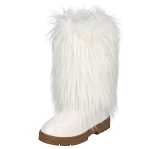 White Fur Snow Mid Calf Boots