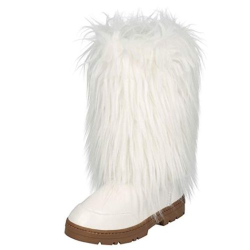 White Fur Snow Mid Calf Boots Online Boots
