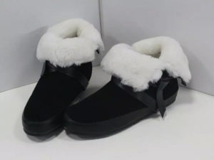 White Fur Suede Snow Boots