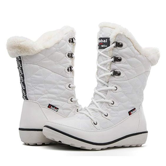 White Snow Boots with Fur