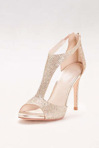 Champagne Rhinestone Heels for Prom