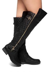 Black Knee High Boots Extra Wide Calf