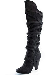 Strappy Wide Calf Boots for Women