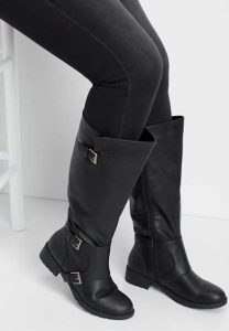 Wide Calf Black Knee Boots