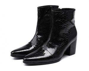 Black snakeskin boots
