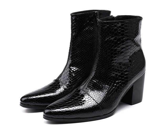 black snakeskin boots womens