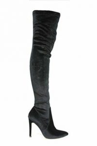 Black Pointed Toe Thigh High Boots