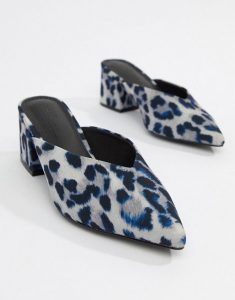 Blue Leopard Flats Pointed Toe