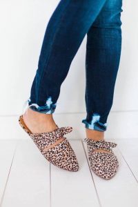 Bow Tops Leopard Flats