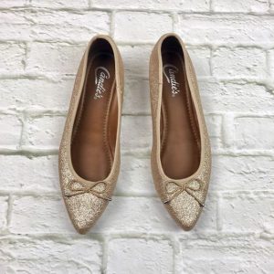 Gold Glitter Pointed Toe Flats