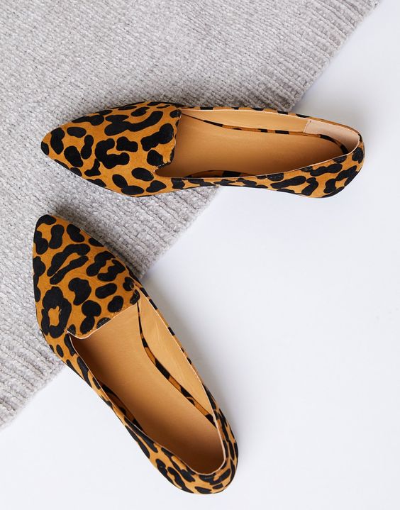 Leopard Pointed Toe Loafers