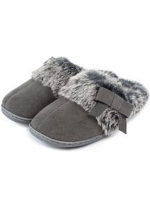 Mens Grey Mule Slippers