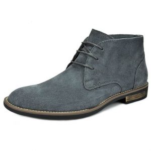 Mens Lace Up Gray Chukka Boots