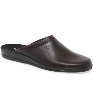 Mens Leather Mule Slippers