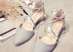 Pointed Silver Toe Flats