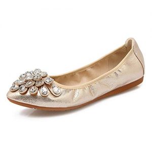 Pointed Toe Flats Gold