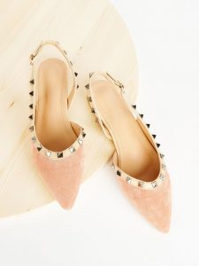 Pointed Toe Studded Decor Flats