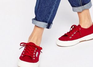 Red Plimsoll Shoes Womens