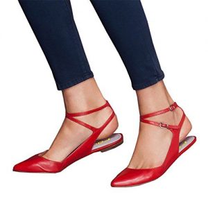 Red Pointed Toe Flat Shoes