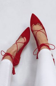 Red Pointed Toe Flats