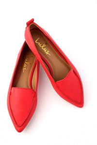 Red Pointed Toe Loafers