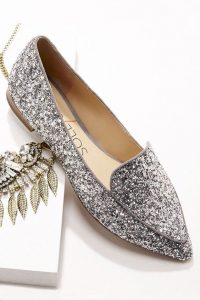 Silver Pointed Toe Loafers