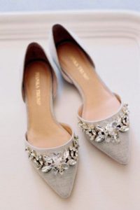 Silver Pointed Toe Wedding Shoes