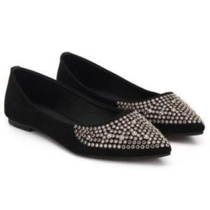 Studded Pointed Toe Flat Shoes