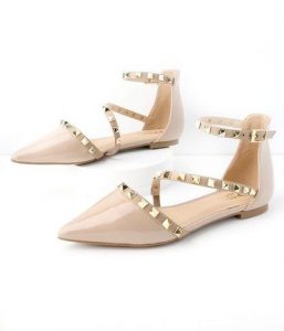 Studded Pointed Toe Flats