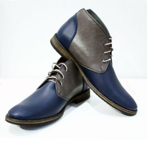 Two Tone Mens Gray Chukka Boots