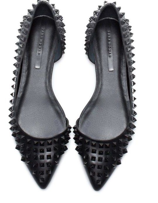 studded pointed flats