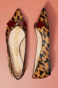 Womens Leopard Flats Pointed Toe