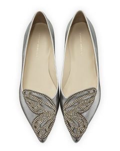 Women's Silver Pointed Toe Flats