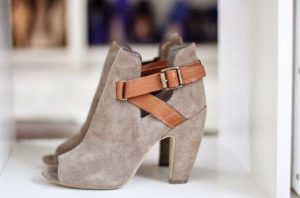 Peep toe cutout booties